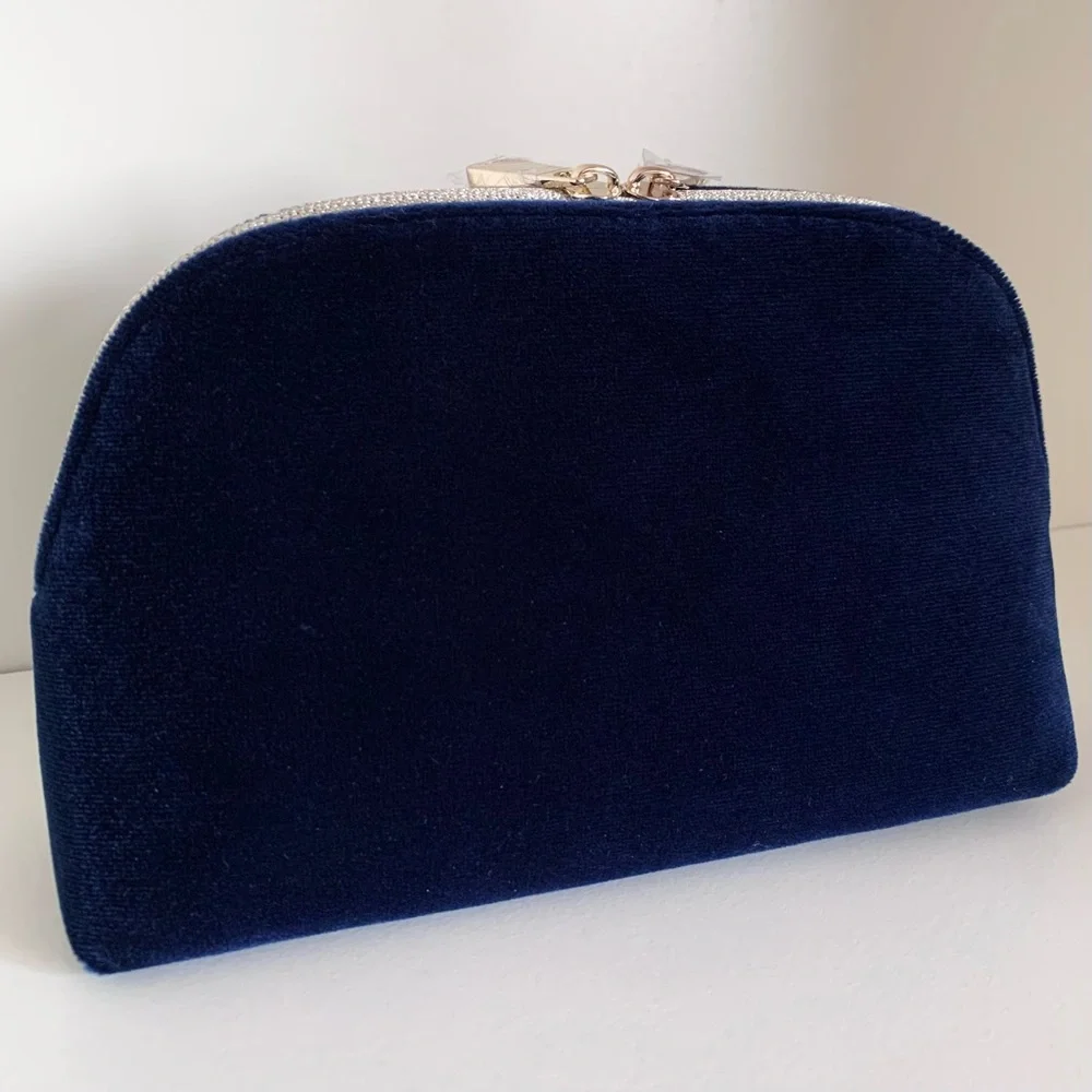 Dior navy velvet zippy pouch